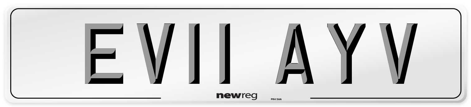 EV11 AYV Number Plate from New Reg